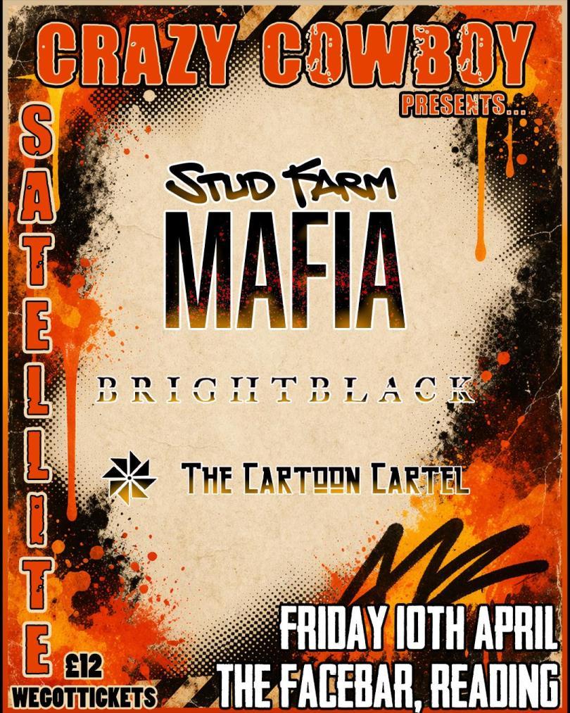 Poster for Crazy Cowboy Festival's Satellite Show listing the bands performing