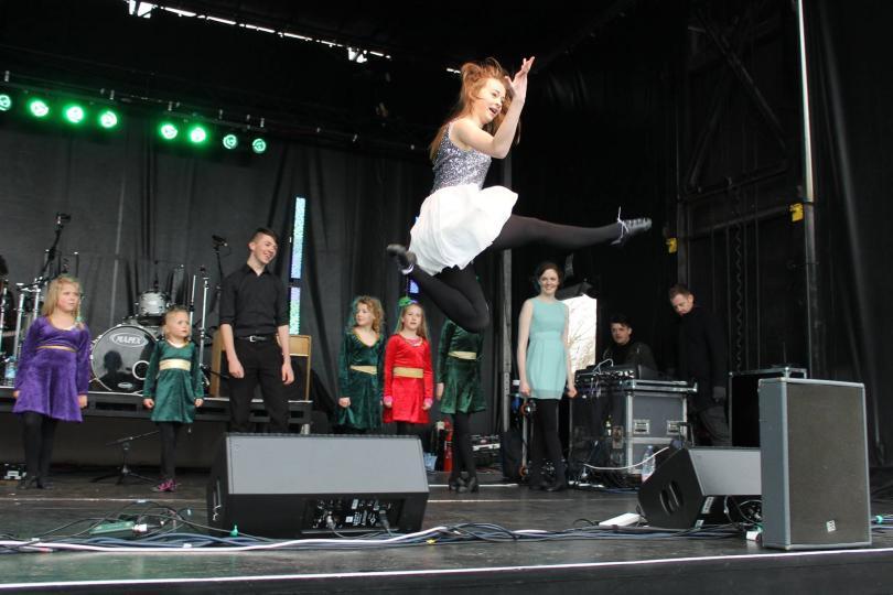 Defying gravity at a display in Reading. 