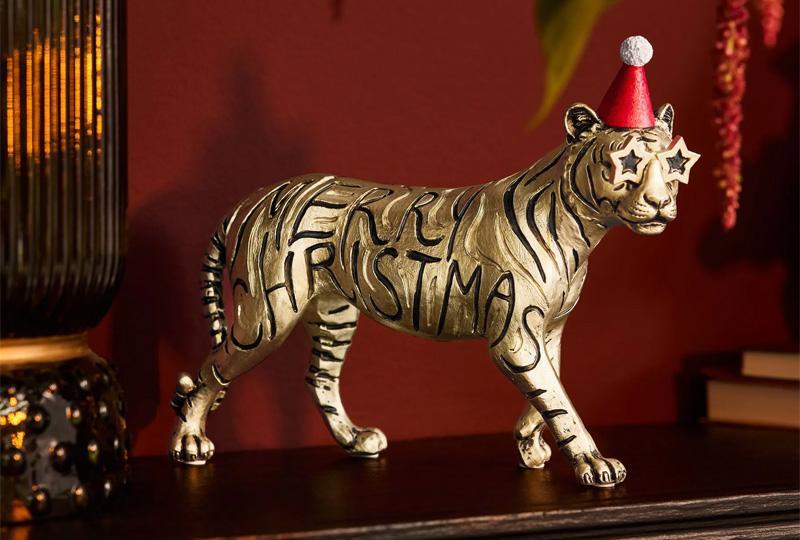 Christmas tiger ornament