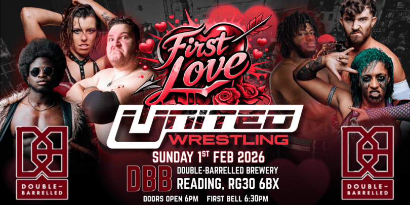 Poster for United Wrestling UK: First Love with images of several wrestlers