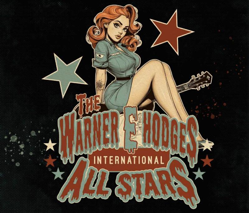 The Warner E Hodges International All-Stars logo with a cartoon pin-up girl
