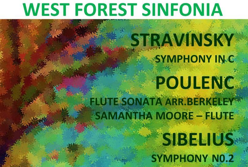 Poster for WFS Midsummer Concert 2025 listing the composers and their works against a painted tree background