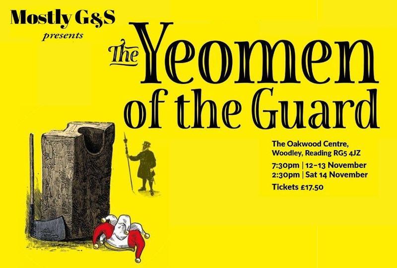 Event poster with imagery of a chopping block and a yeoman of the guard