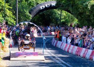 Box Kart going over the jump