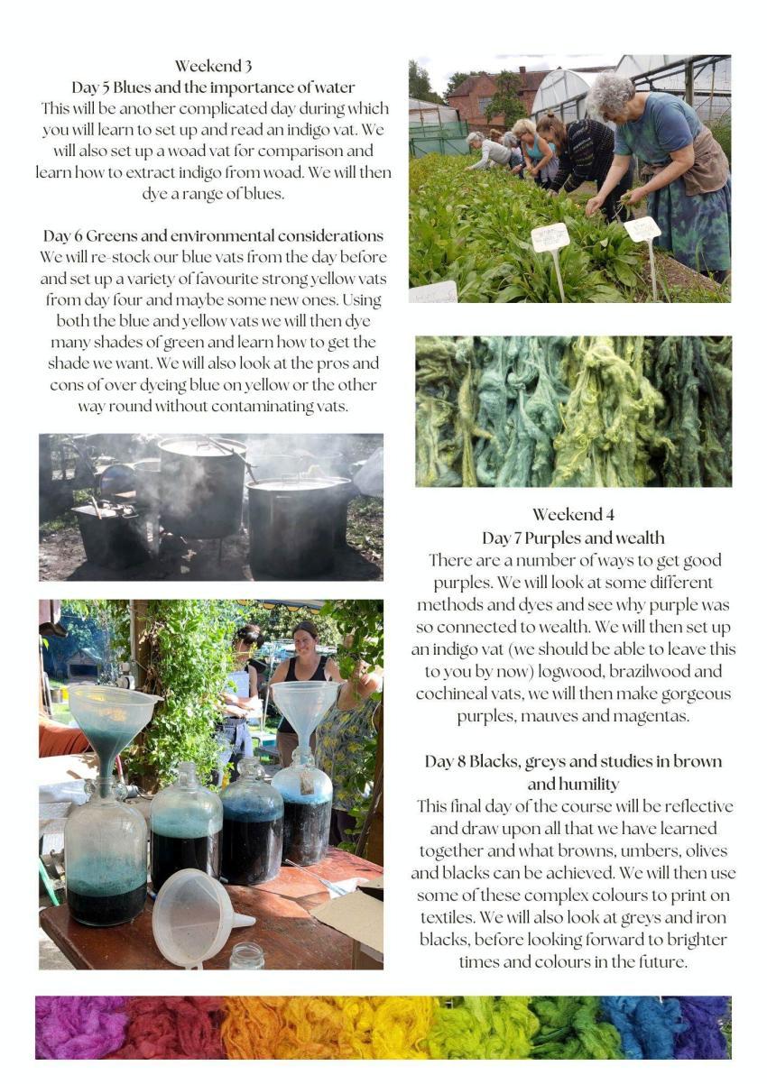 Weekend 3 and 4 of Natural Dyeing Course