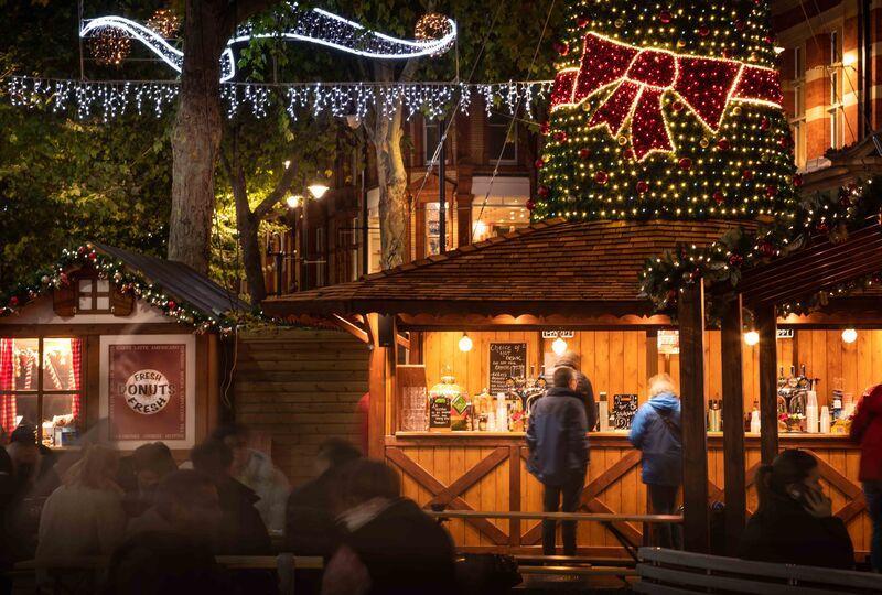 Bar and Christmas tree