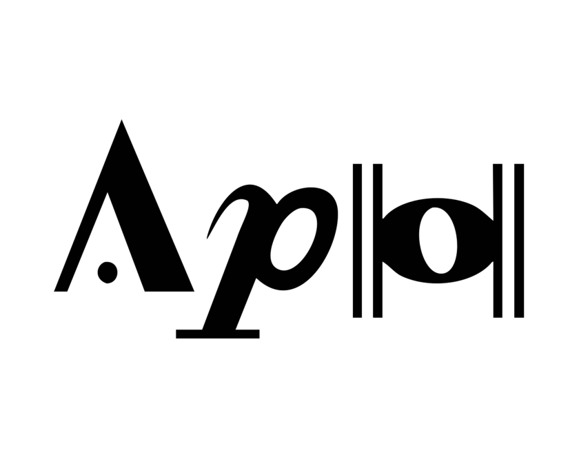 The APO logo - three musical symbols that spell A, P and O