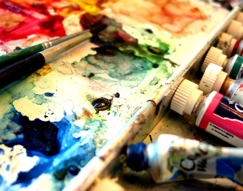 paint and paintbrushes