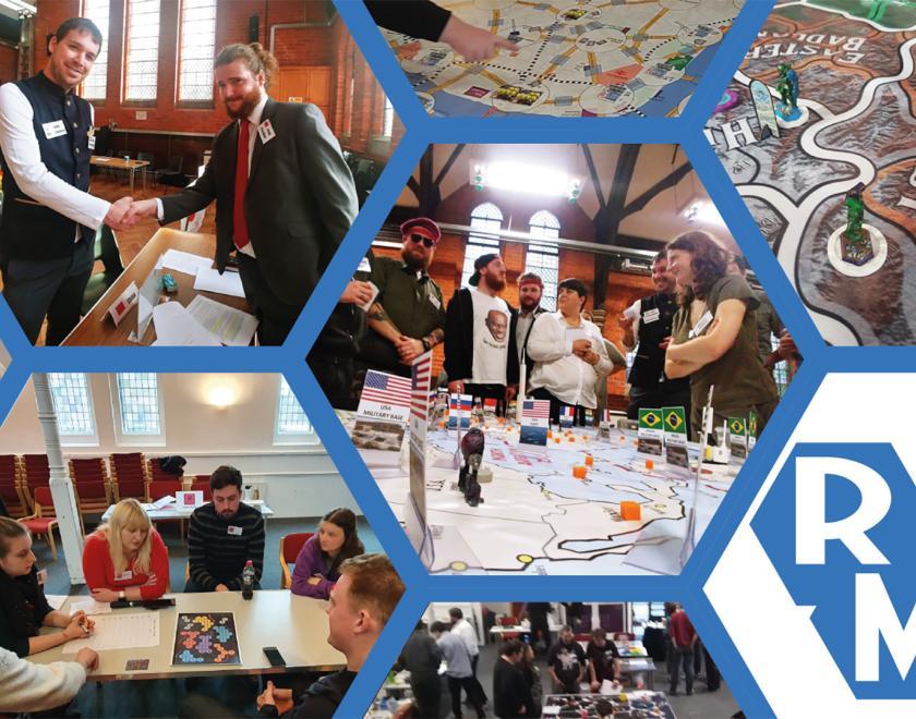 Montafge of images of previous Reading Megagames events