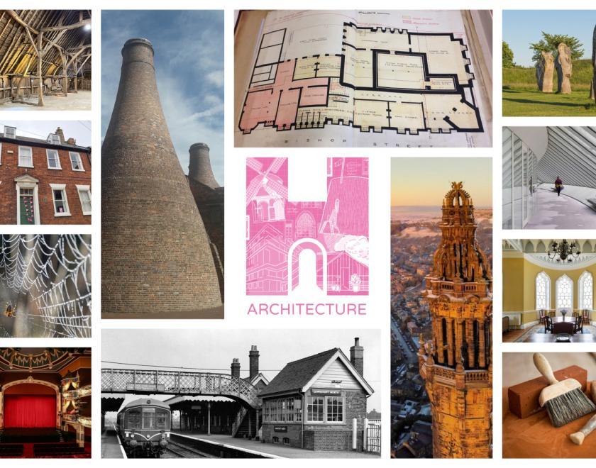 Heritage Open Days 2025 logo surrounded by a variety of imagers of heritage sites