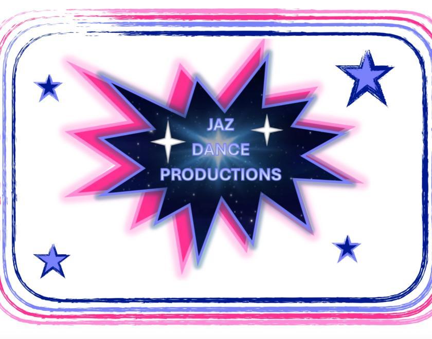 Jaz Dance Production Company Logo with Navy,Blue and Pink Colours