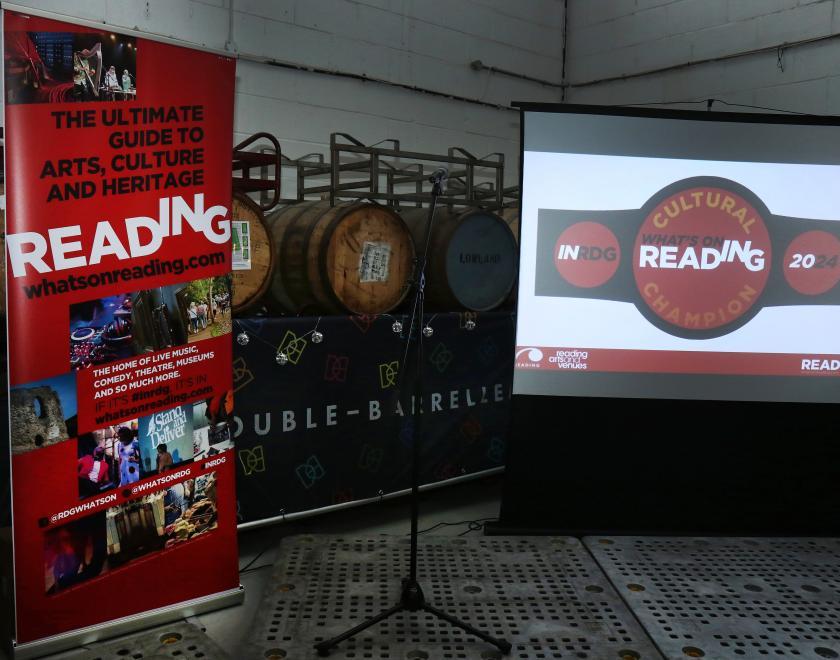 The set-up at the What's On Reading Cultural Champions event