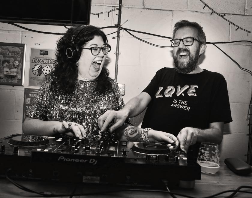 DJs Becky Stevens and Pete Wheeler at the What's On Reading Cultural Champions event