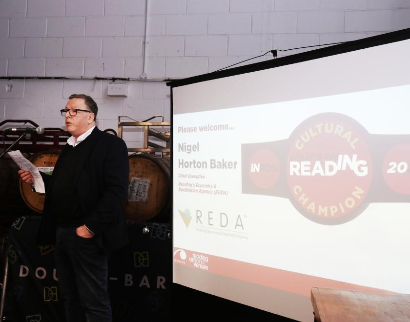 Nigel Horton-Baker of REDA at the What's On Reading Cultural Champions event