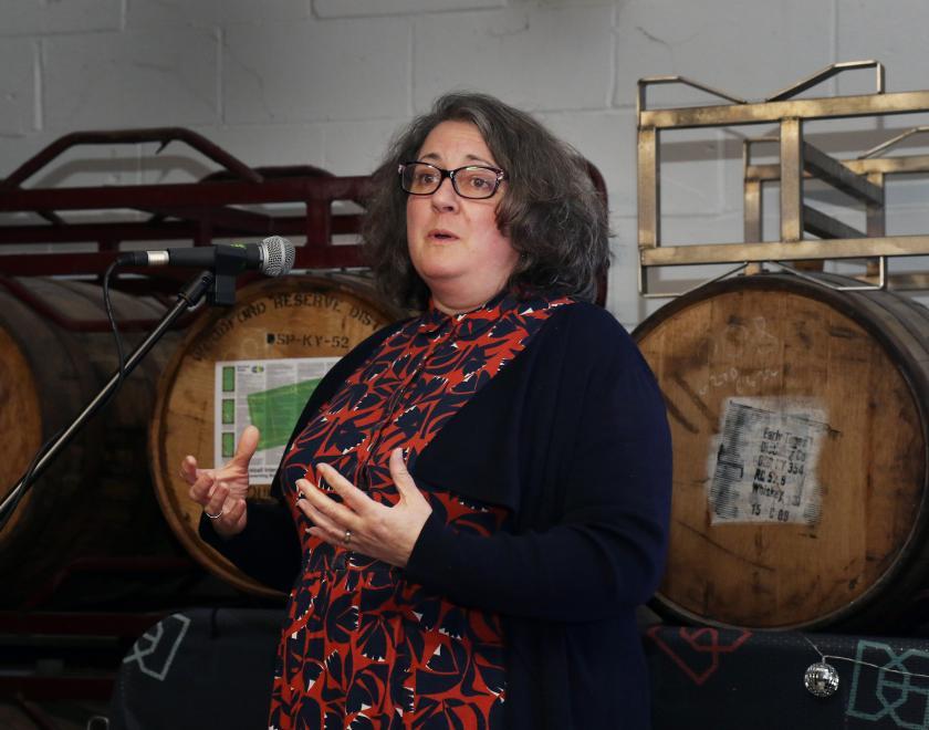 Councillor Adele Barnett-Ward at the What's On Reading Cultural Champions event