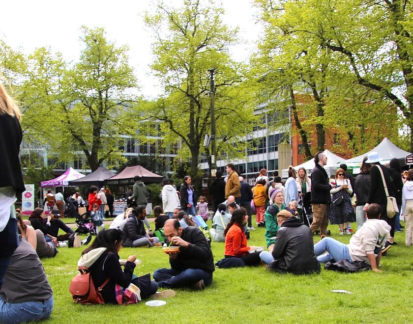 People enjoying Reading Vegan Fiesta 
