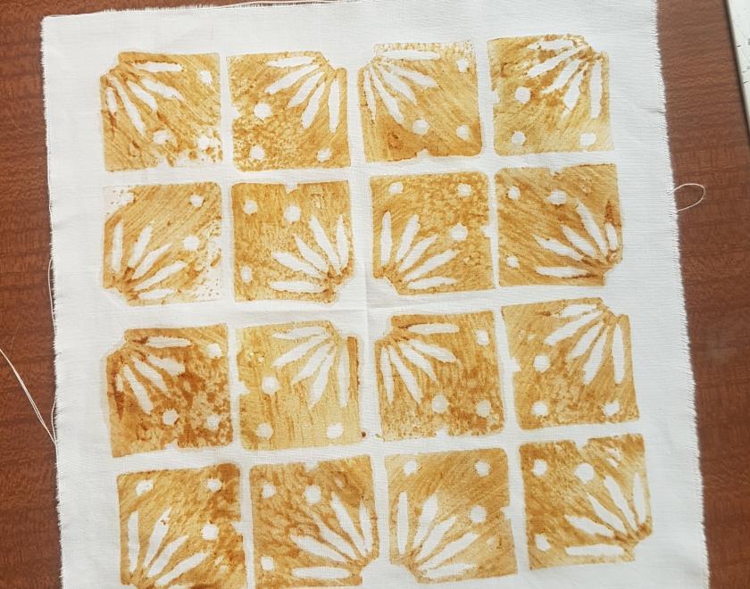 A picture of block printing with natural dyes