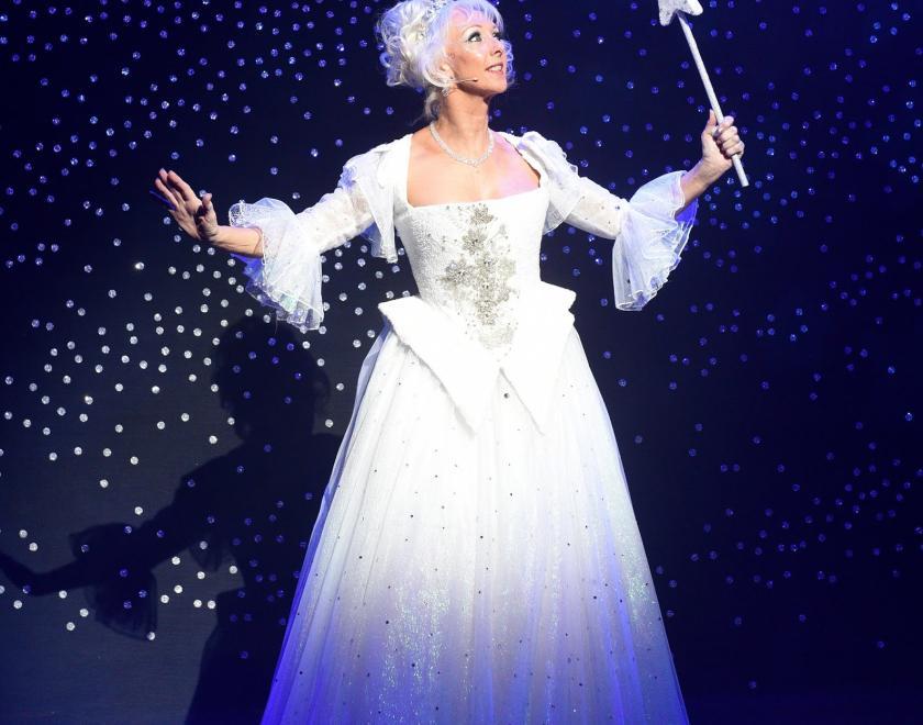 Magical characters are covered in sequins and glitter which sparkle under the lights.