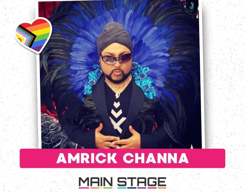 Amrick Channa is performing on the Main Stage at Reading Pride Love Unites