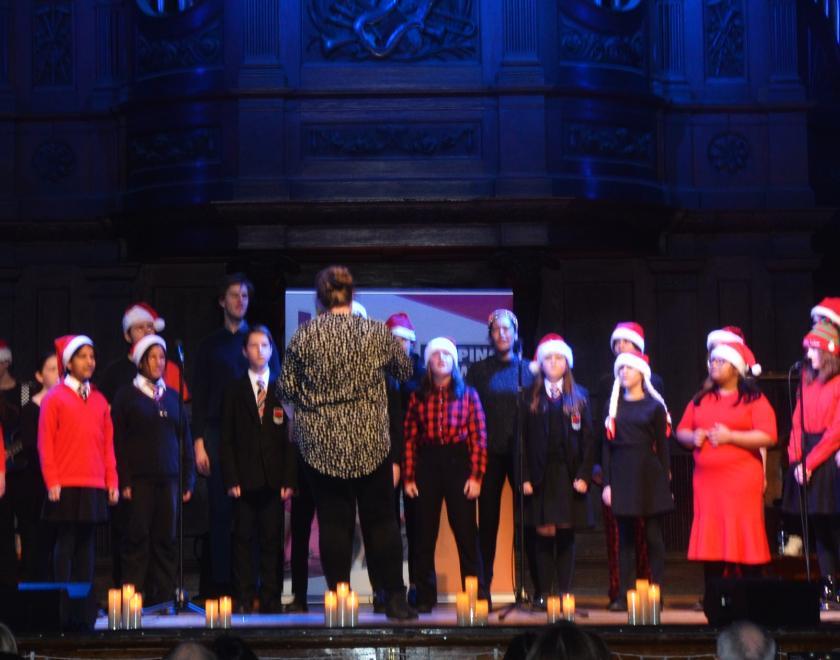 The Bulmershe Chorus sing at the 2023 Launchpad Carols By Candlelight