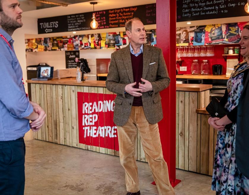 His Royal Highness The Earl Of Wessex Visits Newly Opened Reading Rep Theatre Photos by Harry Elletson