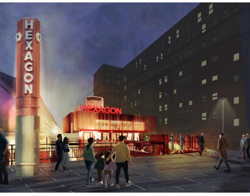 Hexagon Studio at Night