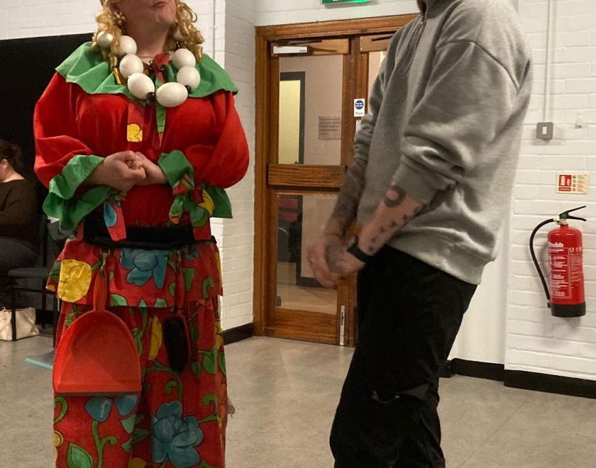 Rehearsing for Buttons' Dream, the Twyford drama panto of 2025