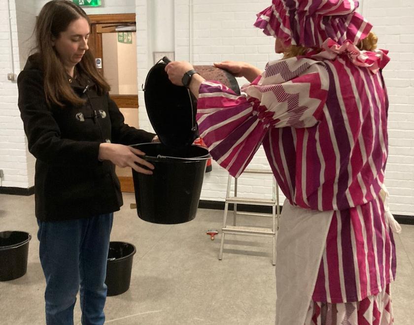 Rehearsing for Buttons' Dream, the Twyford drama panto of 2025
