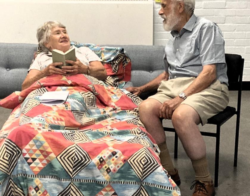 Actors rehearsing their bit for Twyford Drama's Diamond Gems show