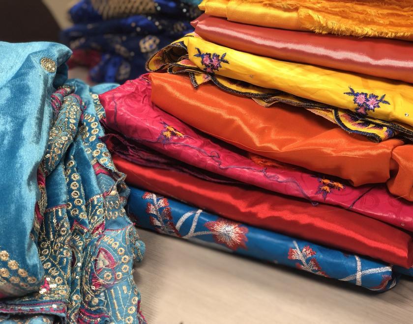 A wide range of fabrics and techniques are used to create different effects and help portray the characters.  Rich characters like Princes and Kings often have costumes with elaborate embroidery.  