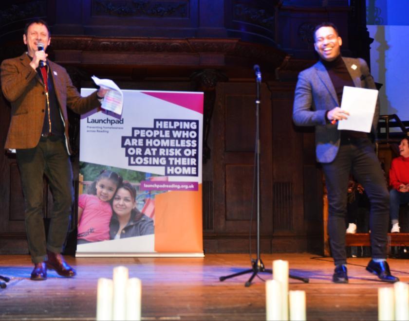 Launchpad Patrons Matt Allwright and Danyl Johnson co-hosted the 2023 Carols By Candlelight