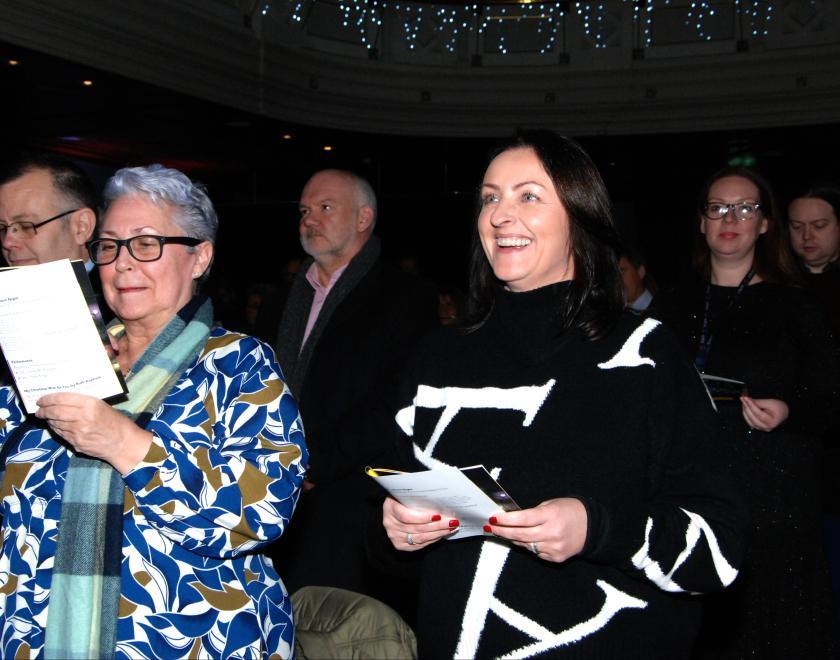 ITV Meridian's Mel Bloor sings at the 2023 Launchpad Carols By Candlelight