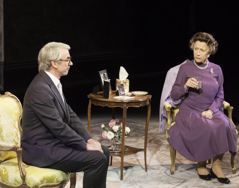 NTL 2026 The Audience - John Major (Paul Ritter) and Queen Elizabeth II (Helen Mirren). Photo by Johan Persson