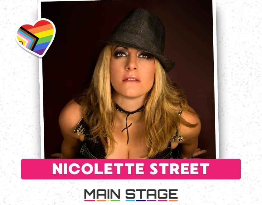 Nicolette Street is performing on the Main Stage at Reading Pride Love Unites