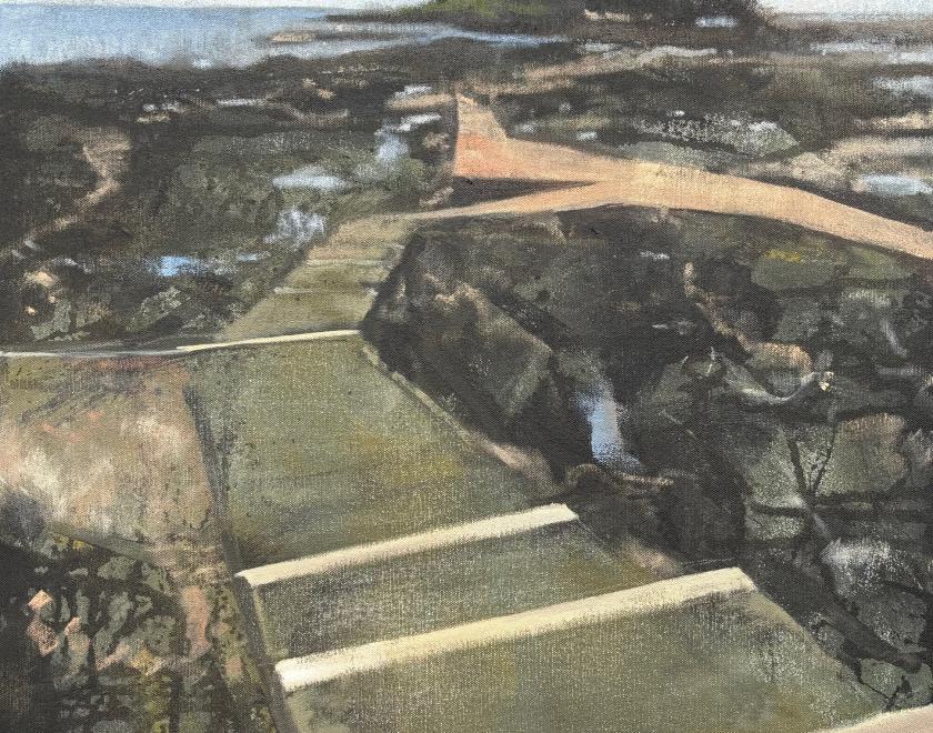 St Michaels Mount in Winter - oils on canvas - by Paul Whitehouse
