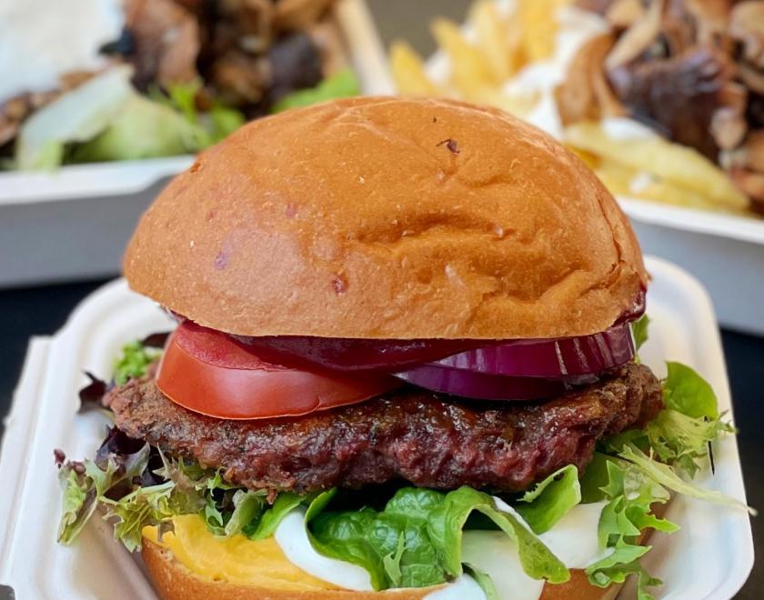 Vegan burgers at Reading Vegan Festival