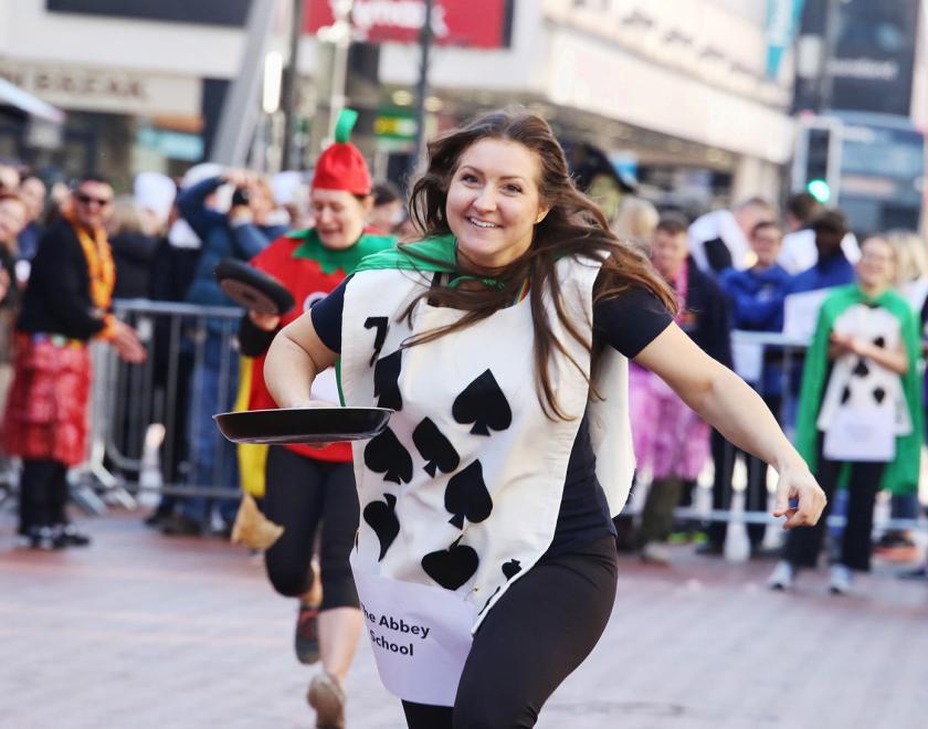 Launchpad pancake race on Broad Street in Reading