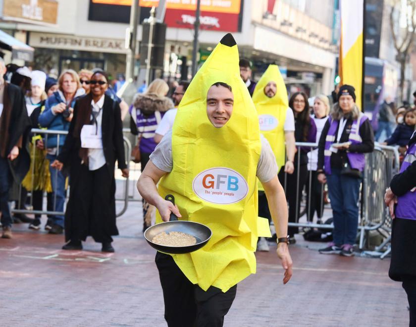 Launchpad pancake race on Broad Street in Reading