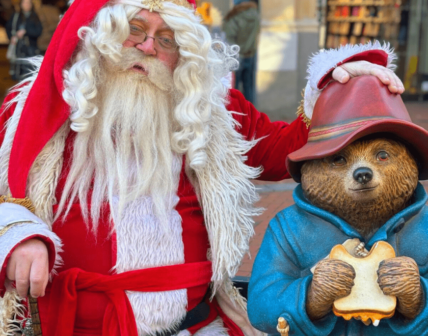 Father Christmas and Paddington in Reading town centre