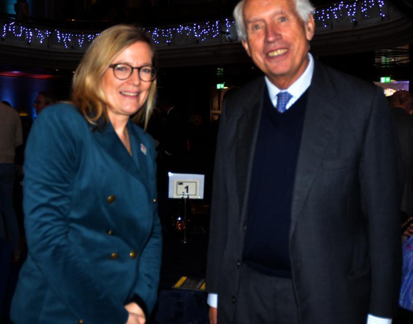 Su Hamblyn CEO of Launchpad with Mr James Puxley HM Lord -Lieutenant of Berkshire at the 2023 Carols by Candlelight