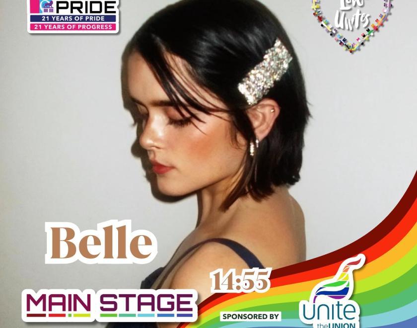 Belle is performing on the Main Stage at Reading Pride Love Unites 2024