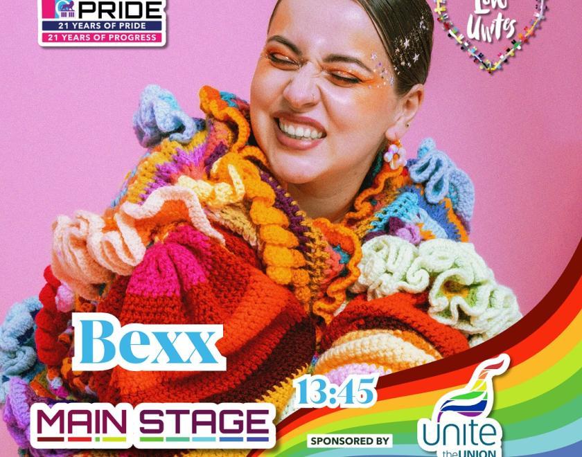 Bexx is performing on the Main Stage at Reading Pride Love Unites 2024