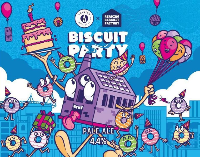 Biscuit Party, a delightful Hobnob-infused pale ale created for Reading Biscuit Factory's birthday weekend.