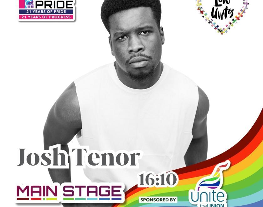 Josh Tenor is performing on the Main Stage at Reading Pride Love Unites 2024