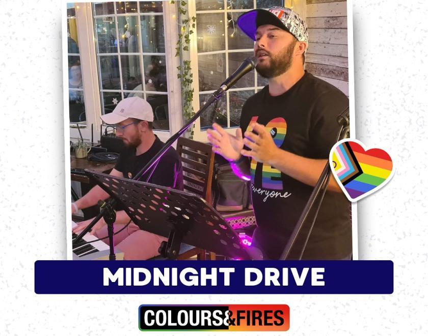 Midnight Drive will perform on the Colours & Fires Stage at Reading Pride's Love Unites