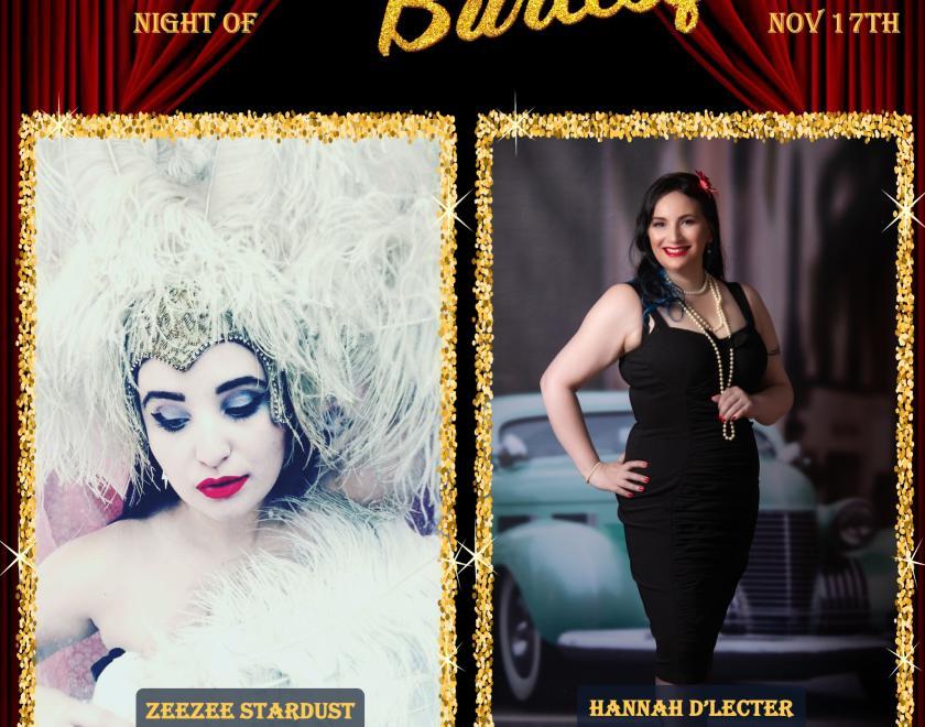 Line-up of performers at D'Lecter Cabaret's Night of Burlesque at Sub89 