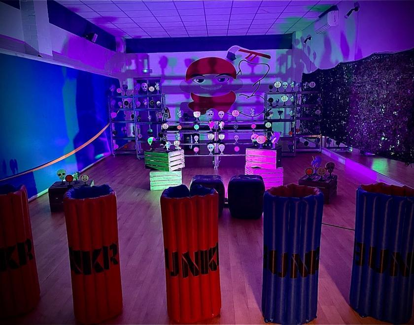 room with targets for shooting