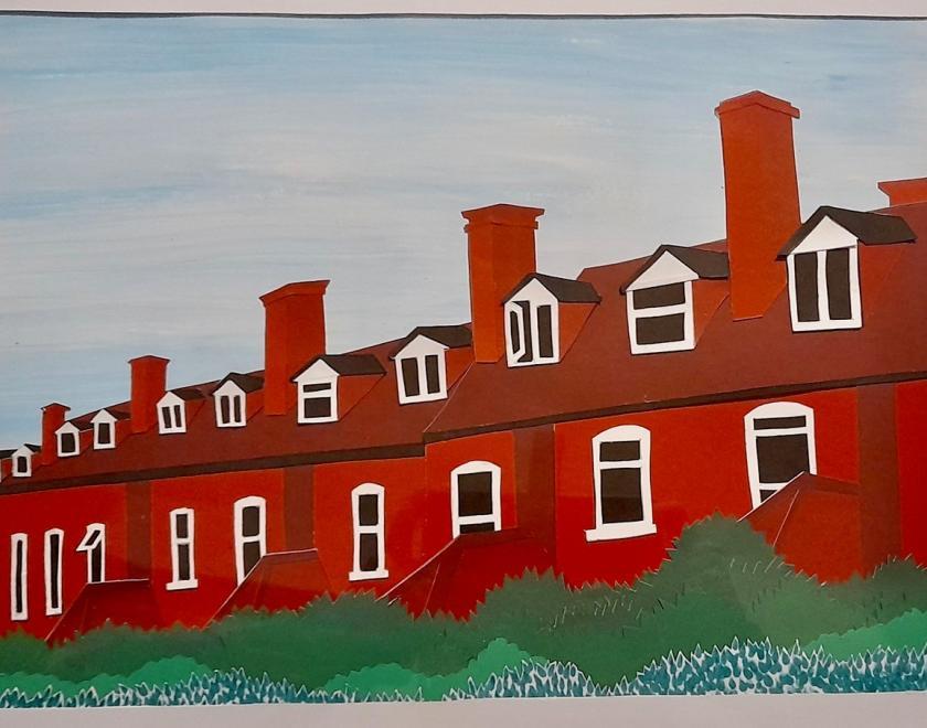 School Terrace - Mary Chambers: on display at the Terraces and Towpaths: Art from a River Town exhibition