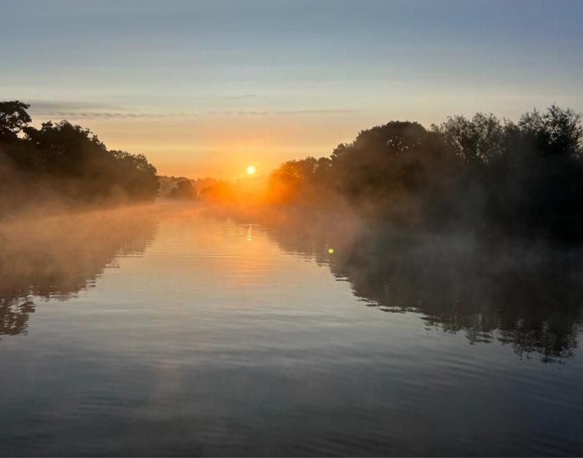 sunset on the river