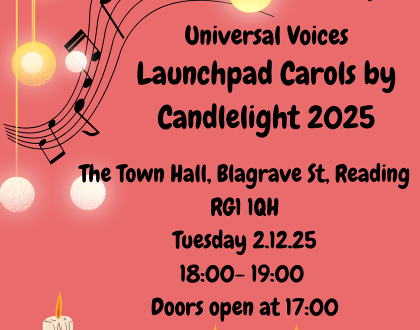 Launchpad Carols by Candlelight with candles and music notes 